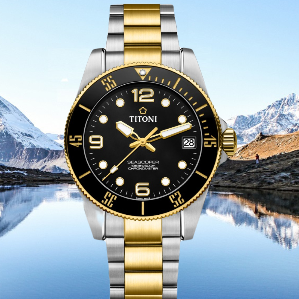 TITONI 梅花錶 海洋探索 SEASCOPER 600 陶瓷圈 天文台認證 機械腕錶 83600SY-BK-256