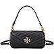 TORY BURCH Kira Chevron 羊皮絎縫翻蓋斜背/肩背腋下包(黑色) product thumbnail 1