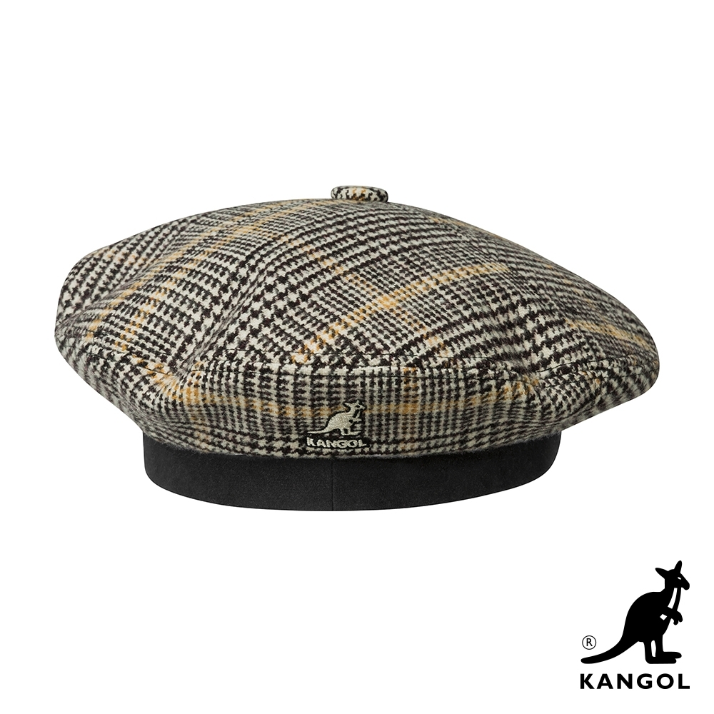 KANGOL-格紋貝蕾帽-米棕色