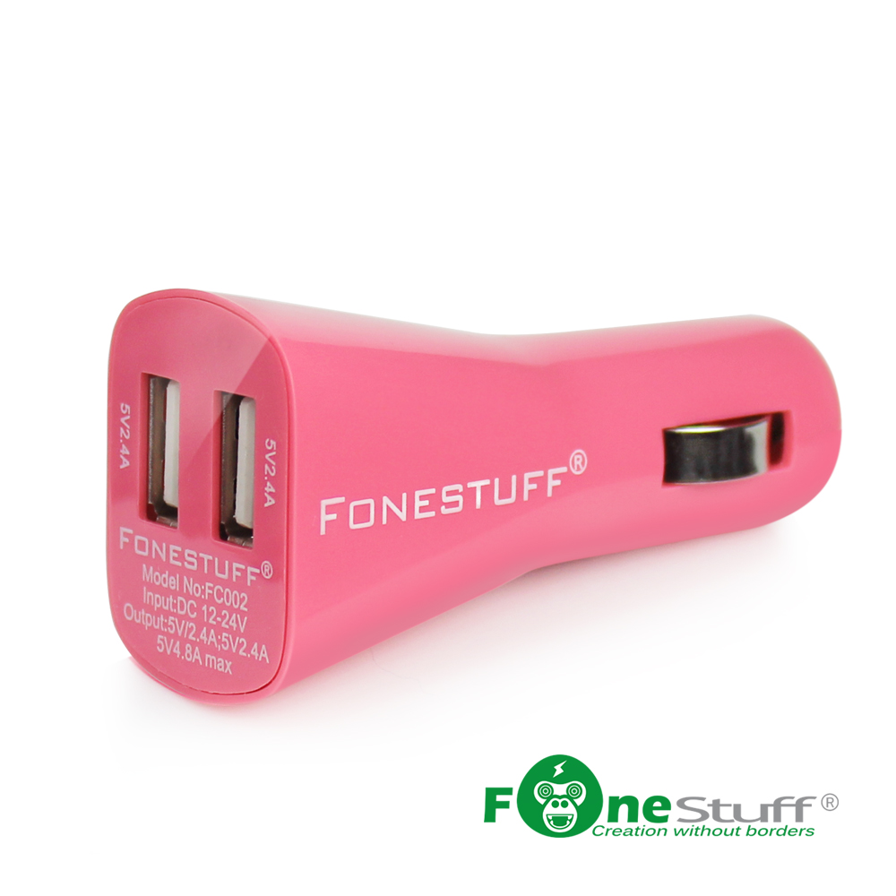 【超值】FoneStuff FC002 4.8A超快速雙USB車充-粉 - 車充/轉換器 - @網紅直播人氣商品