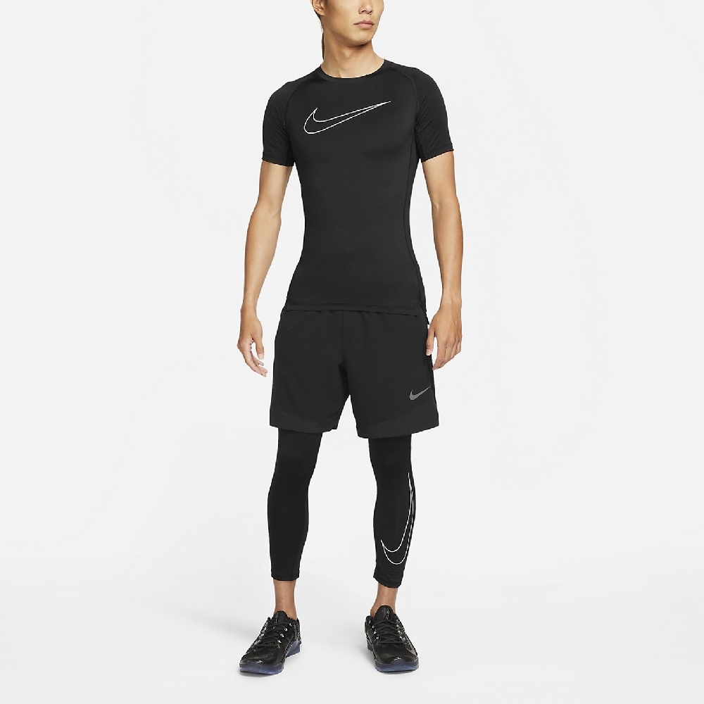 Nike T恤Pro Dri-FIT Tight Top 男緊身貼合身形吸濕排汗觸感平滑黑白DD1993-010, NIKE