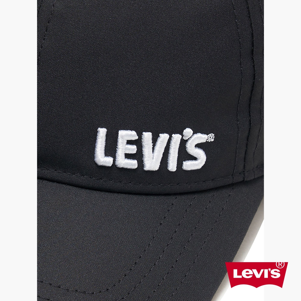 Levis Gold Tab金標系列 男女同款 可調式插釦棒球帽 / 精工立體刺繡Logo 黑瑪瑙