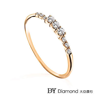DY Diamond 大亞鑽石 L.Y.A輕珠寶 18K玫瑰金 經典 鑽石線戒