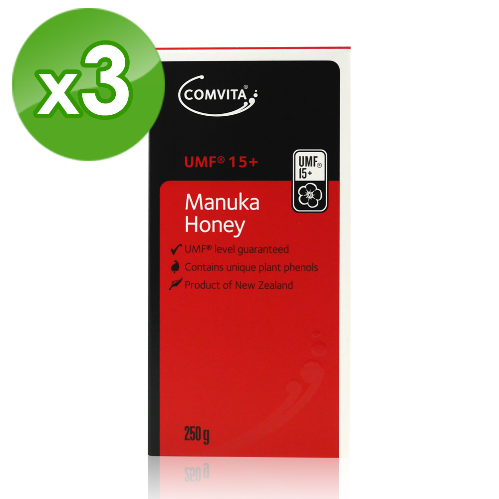 【Comvita 康維他】UMF15+麥蘆卡蜂蜜Manuka Honey(250g*3瓶)