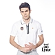 【Lynx Golf】男款合身版Lynx字樣精美緹花拉鍊款短袖POLO衫/高爾夫球衫-白色 product thumbnail 2