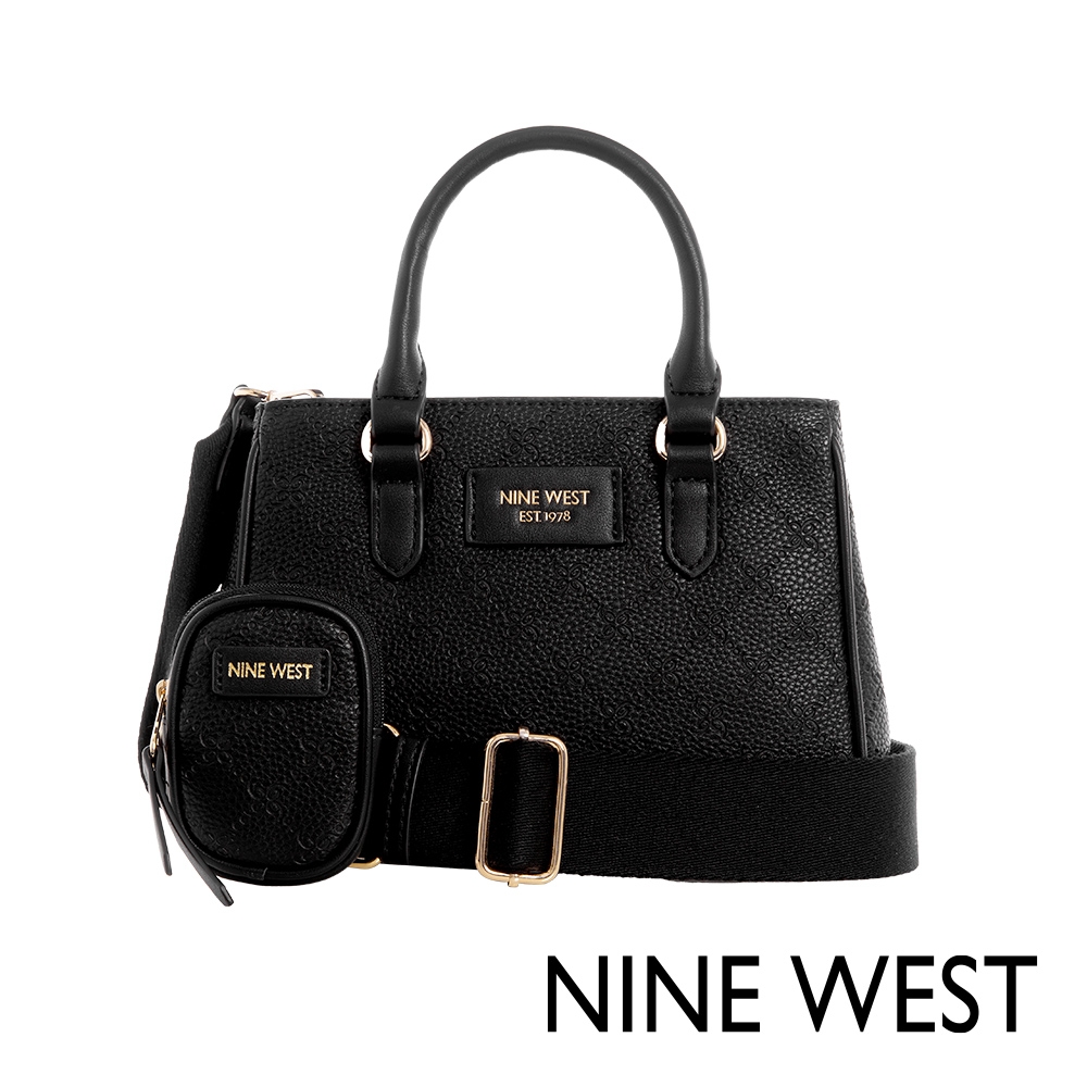 福利品 NINE WEST HOUGHTON 率性壓紋手提/斜背小托特包-黑色