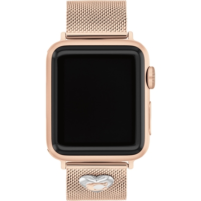 COACH Apple Watch 錶帶 38/40/41mm 適用 米蘭鍊帶 C字愛心錶帶 送禮推薦-玫瑰金(不含手錶)