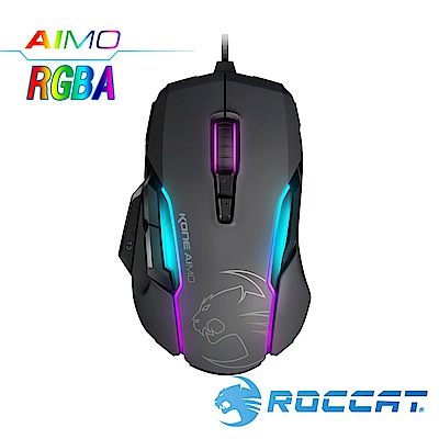 ROCCAT Kone-AIMO魔幻系列 艾摩版 RGBA電競滑鼠-灰