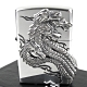 ZIPPO 日系~日本神獸-八岐大蛇立體金屬貼飾加工打火機(銀燻黑款) product thumbnail 1