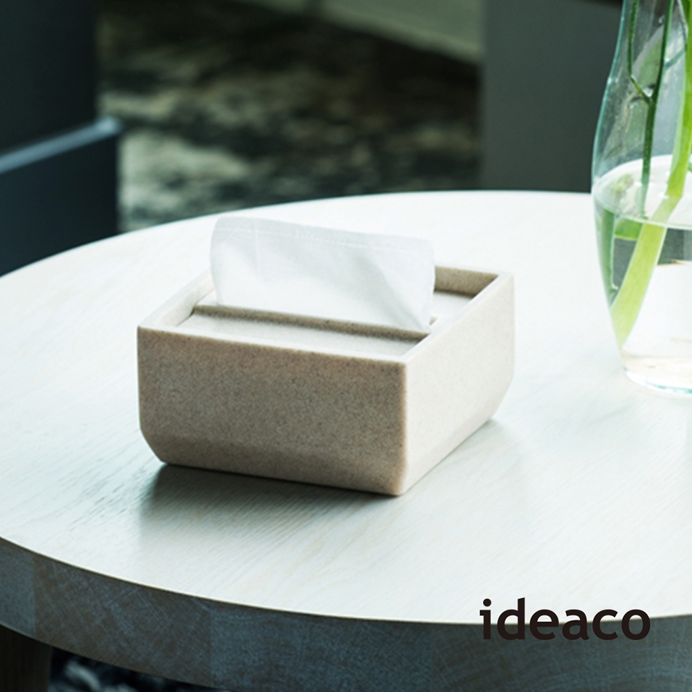 日本ideaco 方形下降式沉蓋砂岩餐巾紙盒