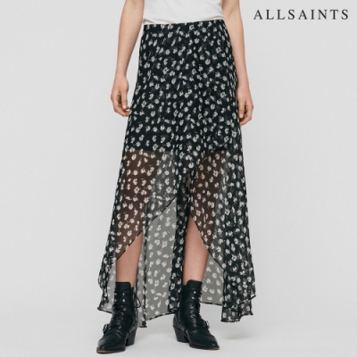 ALLSAINTS SLVINA SCATTER 印花不規則下擺長裙