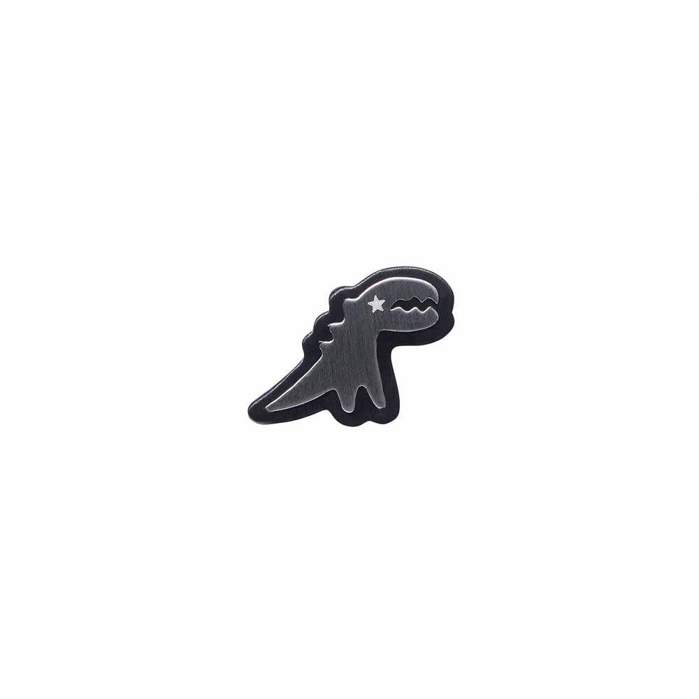 agnes b. - Sport b. logo造型貼耳式單耳耳環(中性)(銀)