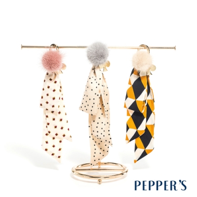 PEPPER S Reese 幾何絲巾啵啵球吊飾 - 3色