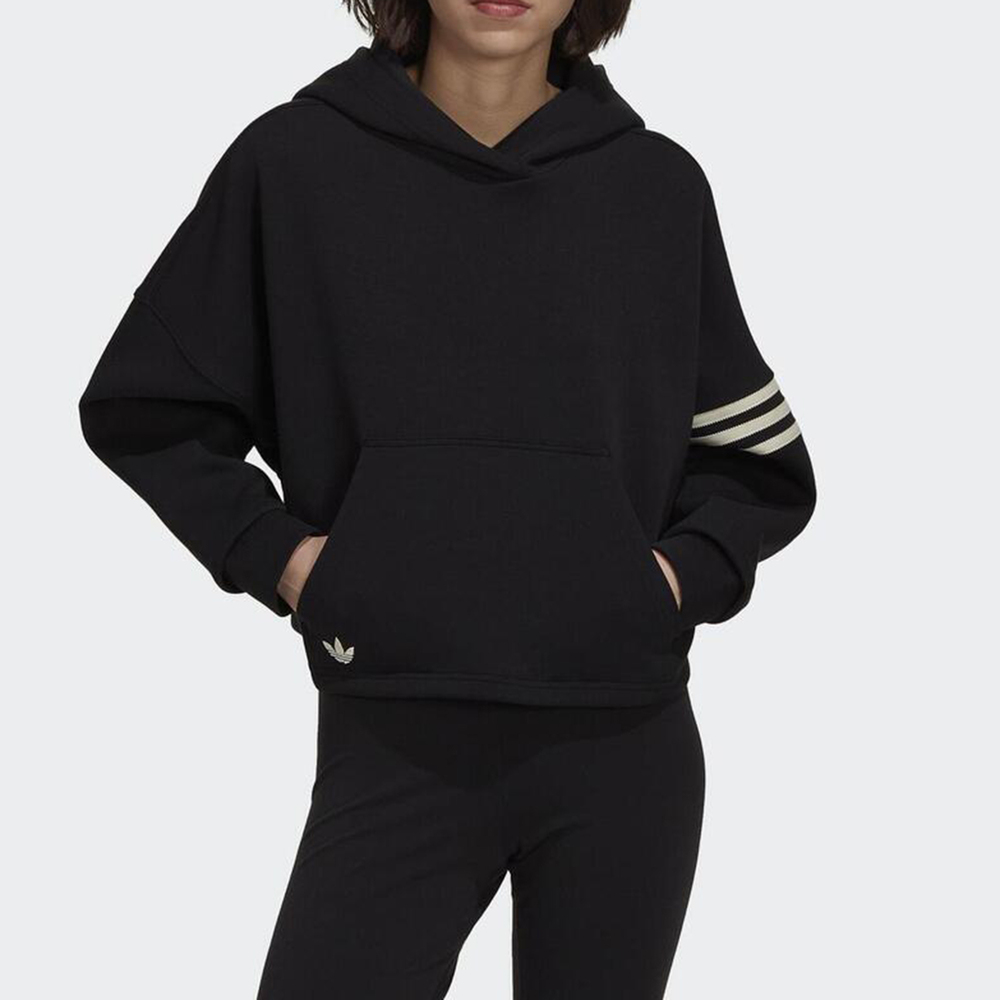 Adidas Hoodie [HT8847] 女 連帽 上衣 運動 休閒 寬鬆 柔軟 袋鼠口袋 國際版 黑