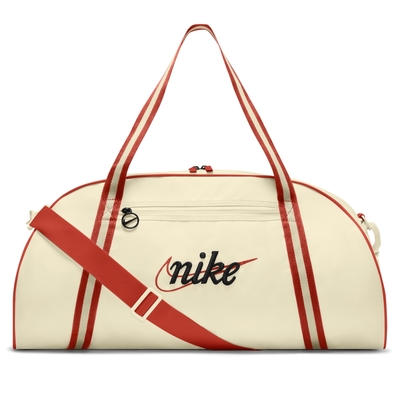 NIKE W NK GYM CLUB - RETRO 旅行包-米紅色-DH6863113