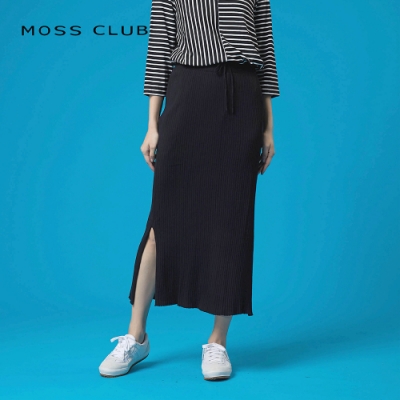 【MOSS CLUB】顯瘦開衩針織-長裙(三色)