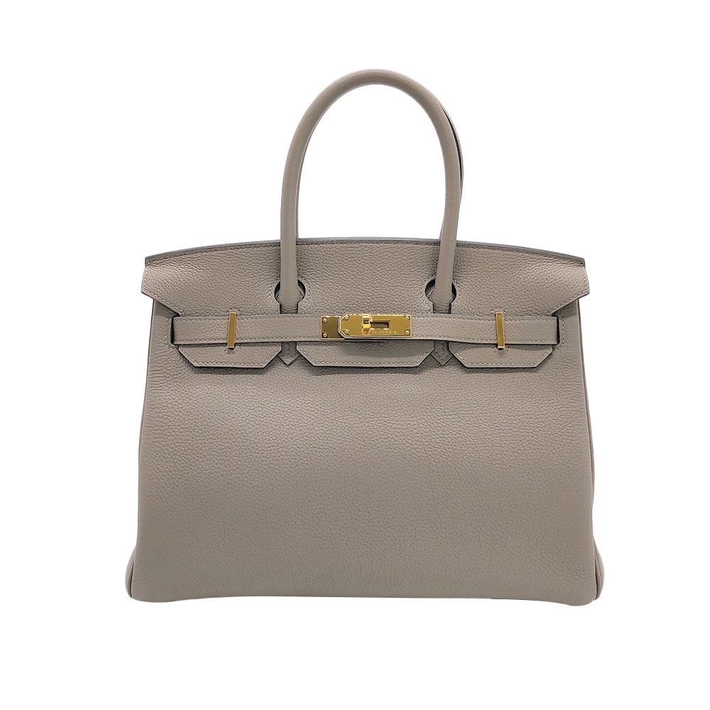 Hermes Birkin Togo牛皮手提柏金包-30cm(M8灰/金釦)