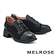 高跟鞋 MELROSE 復古紳士風異材質拼接綁帶高跟鞋－黑 product thumbnail 1