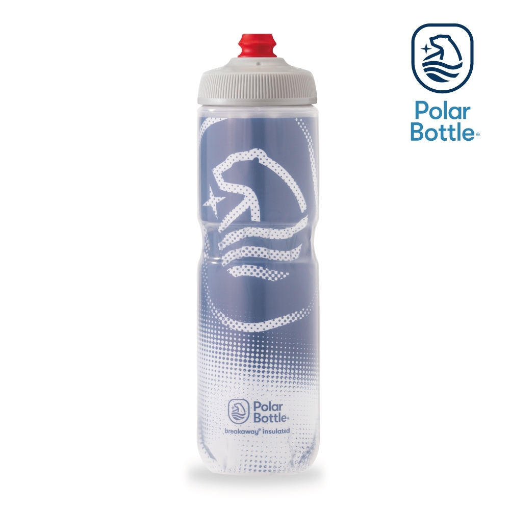 【Polar Bottle】24oz 雙層保冷噴射水壺 BIG BEAR 海軍藍-白