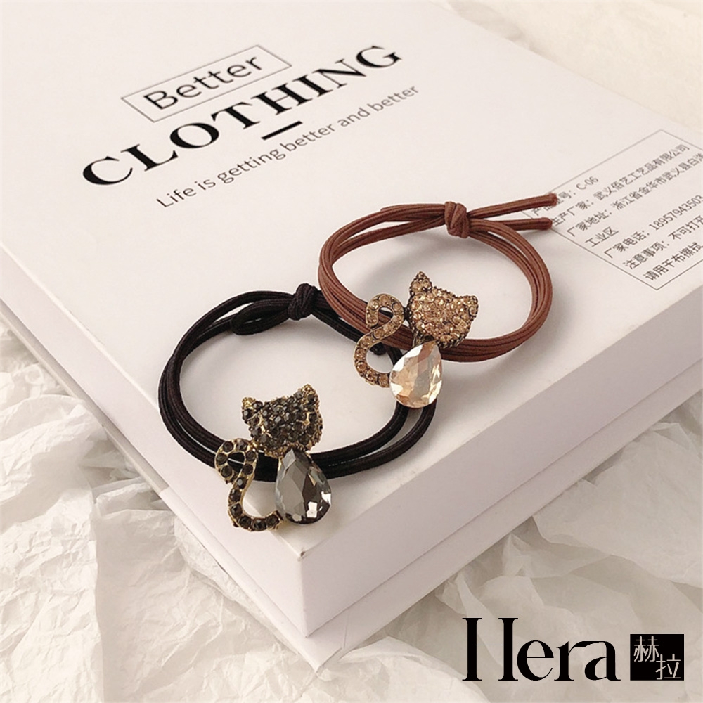 【Hera 赫拉】水鑽貓咪髮圈兩入組 H112082202
