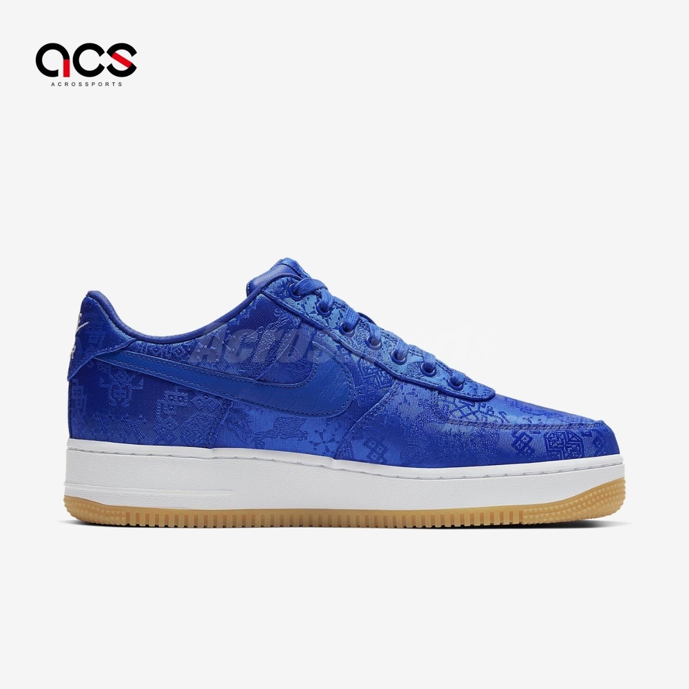 Nike 休閒鞋Air Force 1 Low CLOT Blue Silk 藍絲綢陳冠希AF1 男鞋