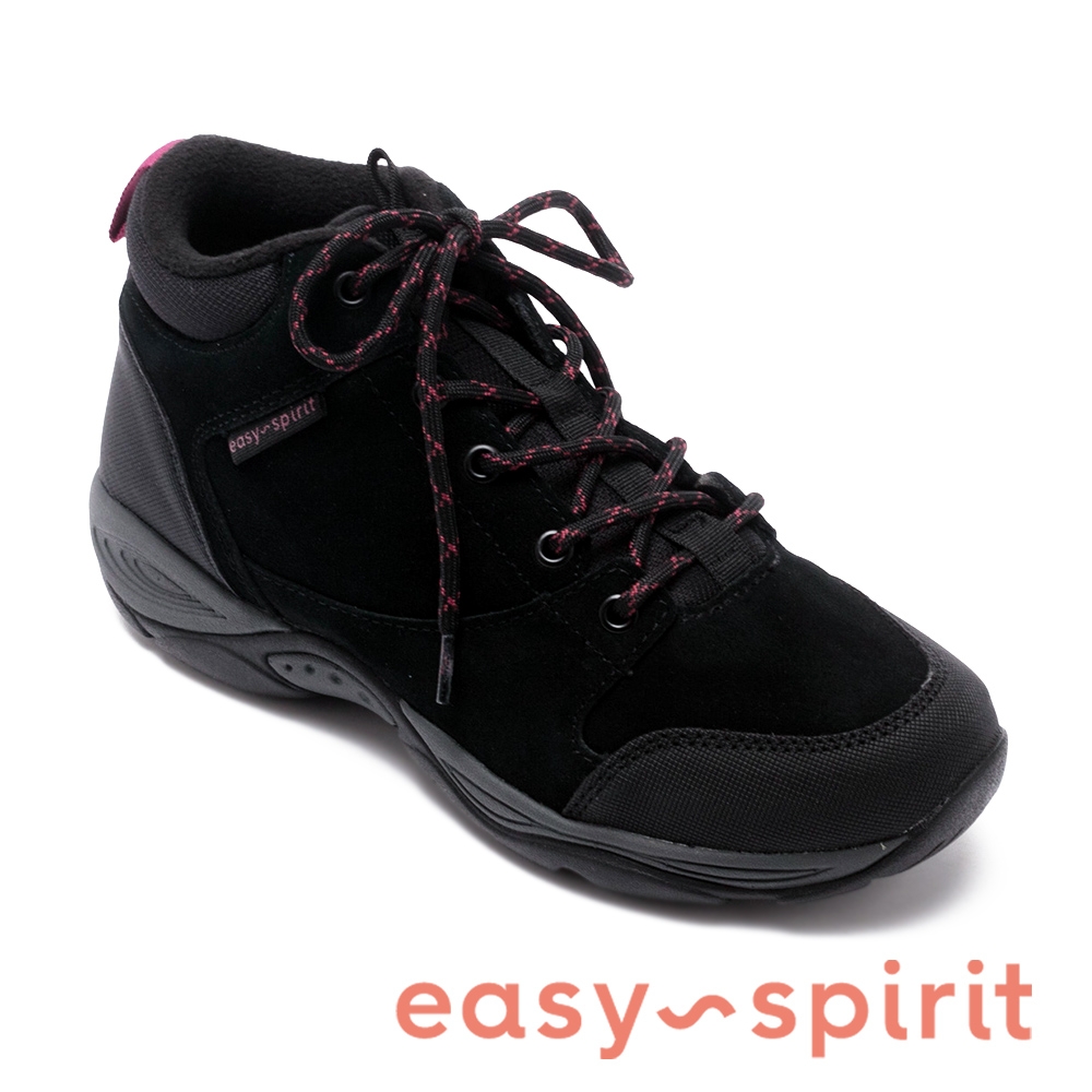 easy spirit-EHIKE 麂皮耐走步行綁帶靴-黑色
