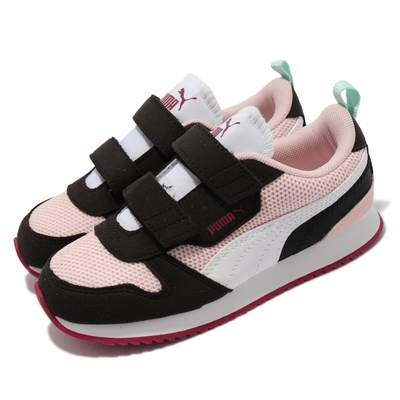 Puma 休閒鞋 R78 V Inf 經典鞋款 童鞋 魔鬼氈 好穿脫 包覆 外出踏青 小童 黑 粉 白 373618-20