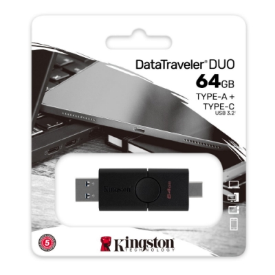 金士頓 Kingston DataTraveler DUO TypeC+A 雙介面 USB3.2 64G 隨身碟 DTDE 64GB