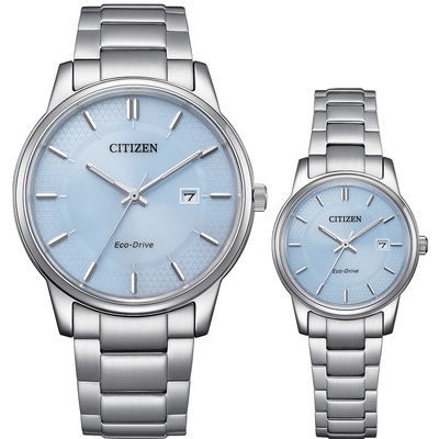 CITIZEN 星辰 冰河藍 光動能情侶手錶 對錶 母親節禮物 送禮推薦 BM6978-77L+EW2318-73L