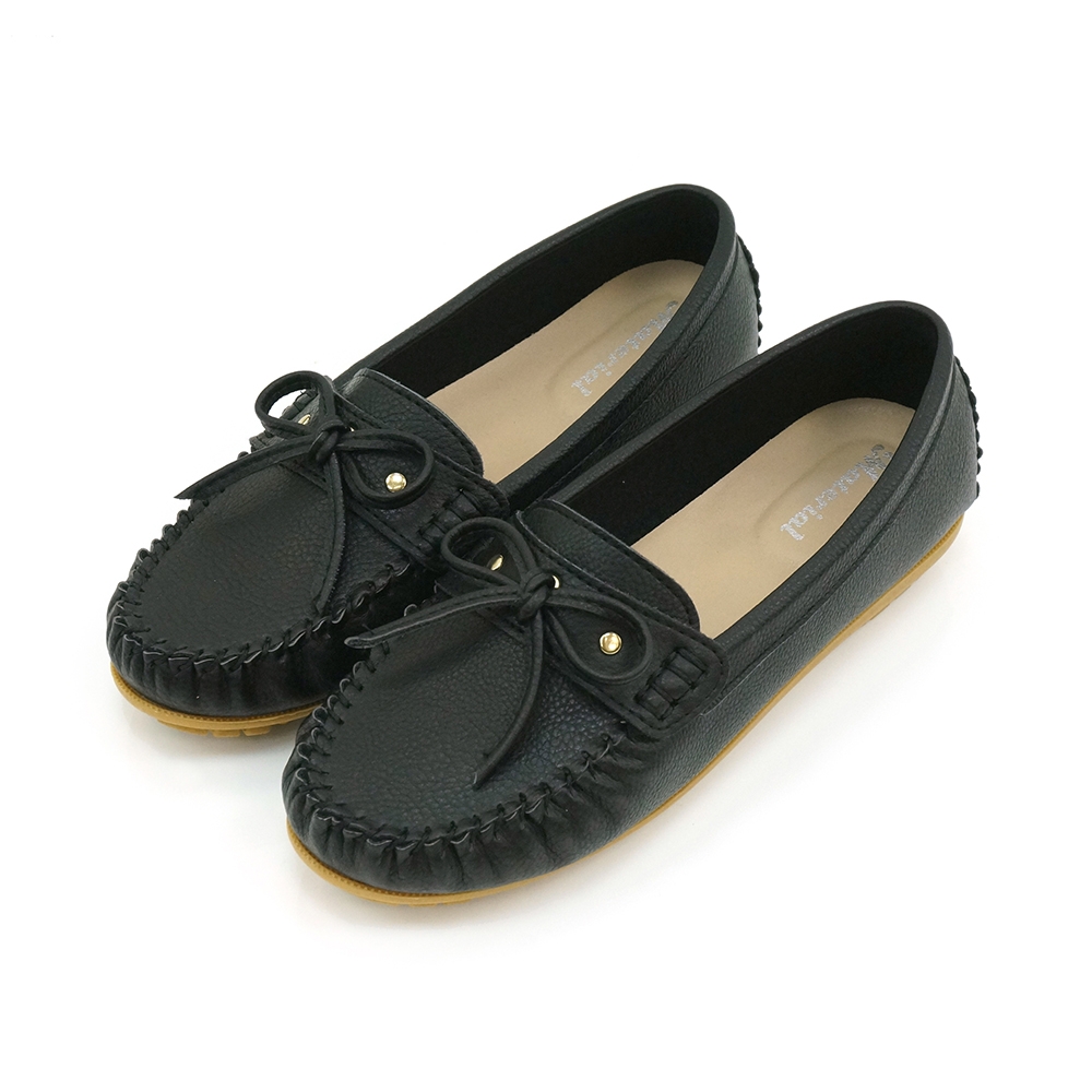 Material瑪特麗歐 懶人鞋 MIT加大尺碼簡約百搭豆豆鞋 TG53043 (黑色)
