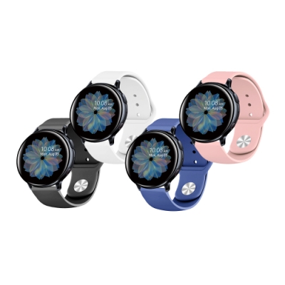 Samsung Galaxy Watch 40/42/44mm通用 純色矽膠運動替換手環錶帶