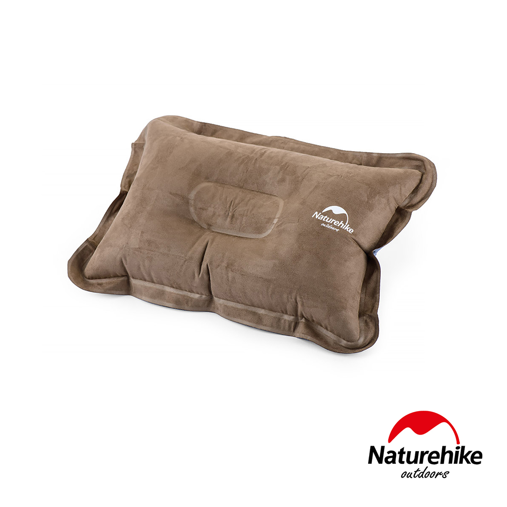 Naturehike 輕量便攜折疊式麂皮絨充氣枕 棕色-急