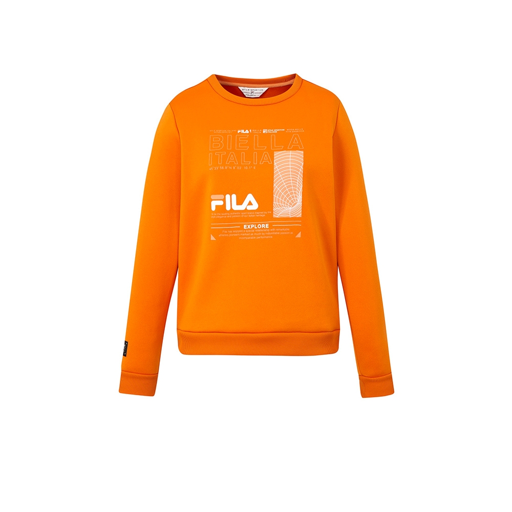 FILA 女長袖圓領T恤-橘色 5TEX-5109-OR