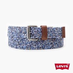 Levis 男款 編織免打洞皮帶 / 精工Logo浮雕釦頭 藍