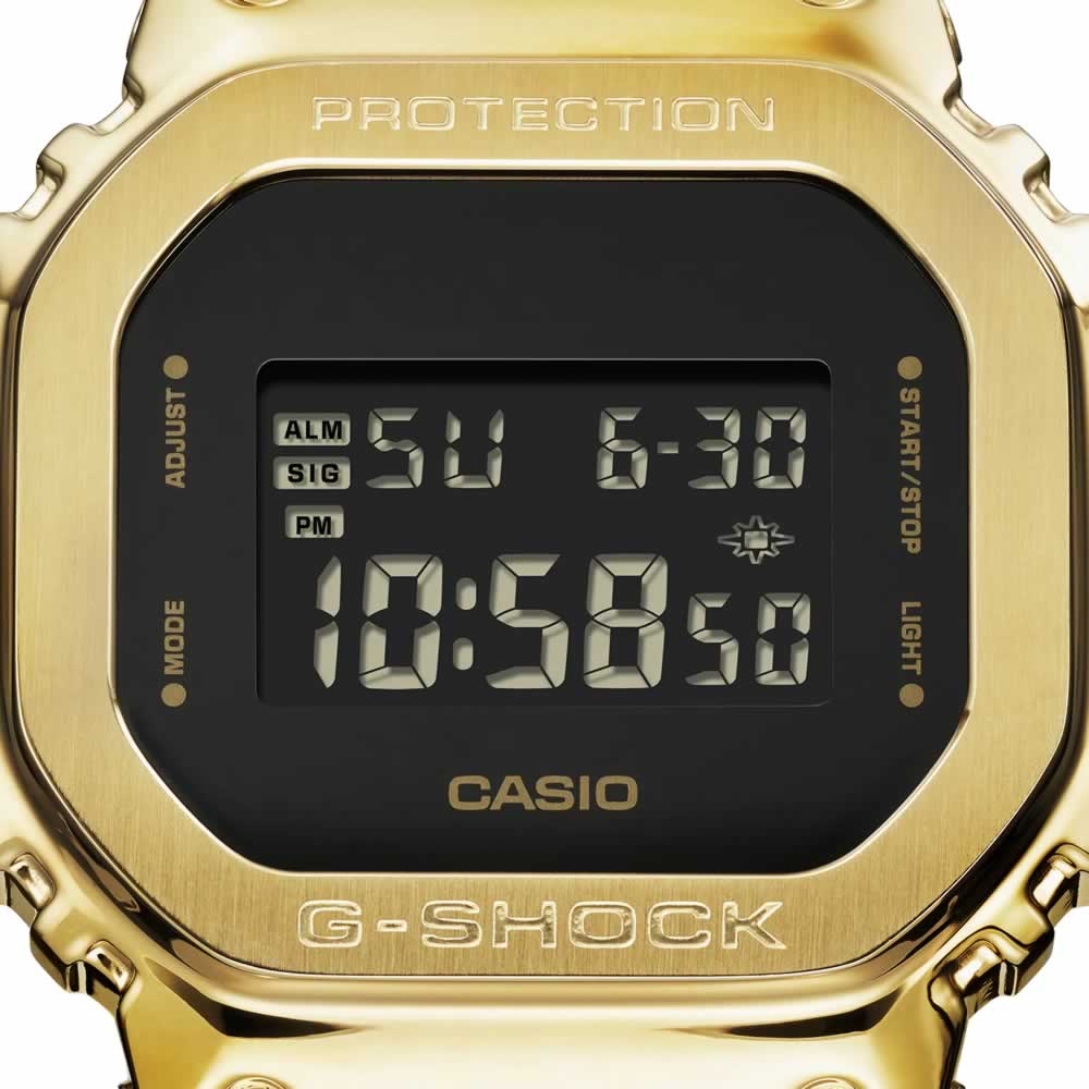 CASIO卡西歐G-SHOCK 黑金時尚高調奢華金屬錶殼經典方型GM-5600G-9_43