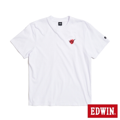 EDWIN 紅日W印花寬版短袖T恤-男-白色