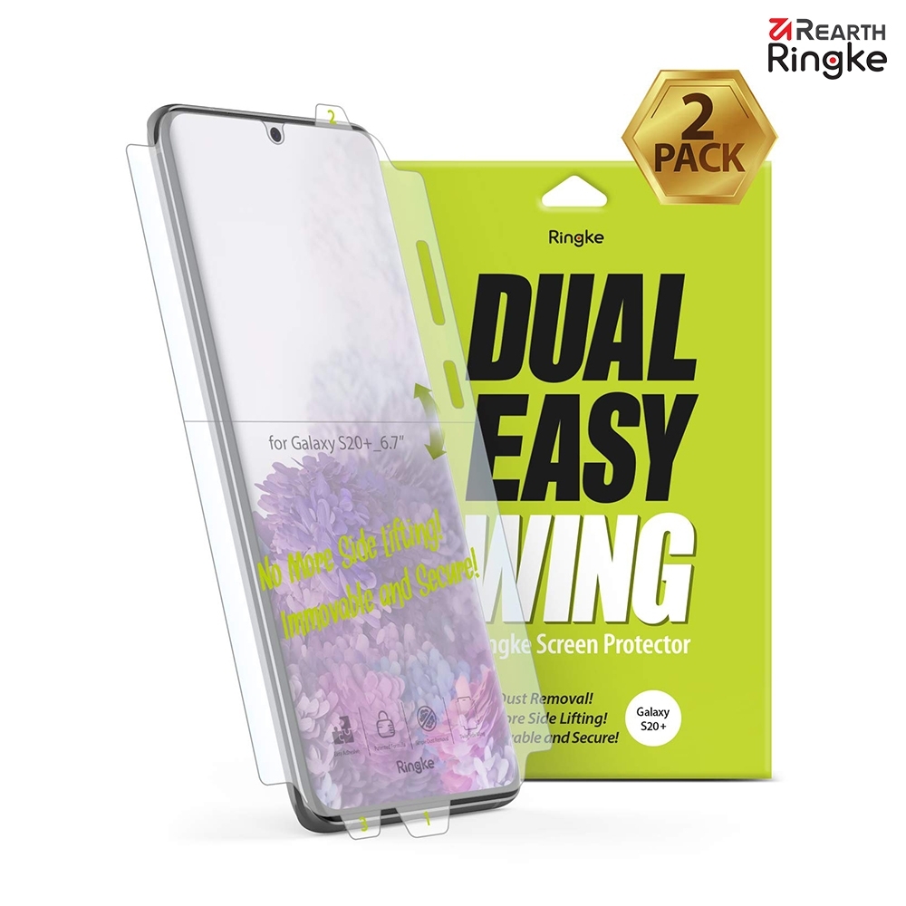 【Ringke】Galaxy S20 Plus [Dual Easy]易安裝側邊滿版螢幕保護貼-2入