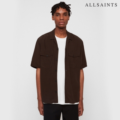 ALLSAINTS VESTAL 素色舒適翻領短袖襯衫