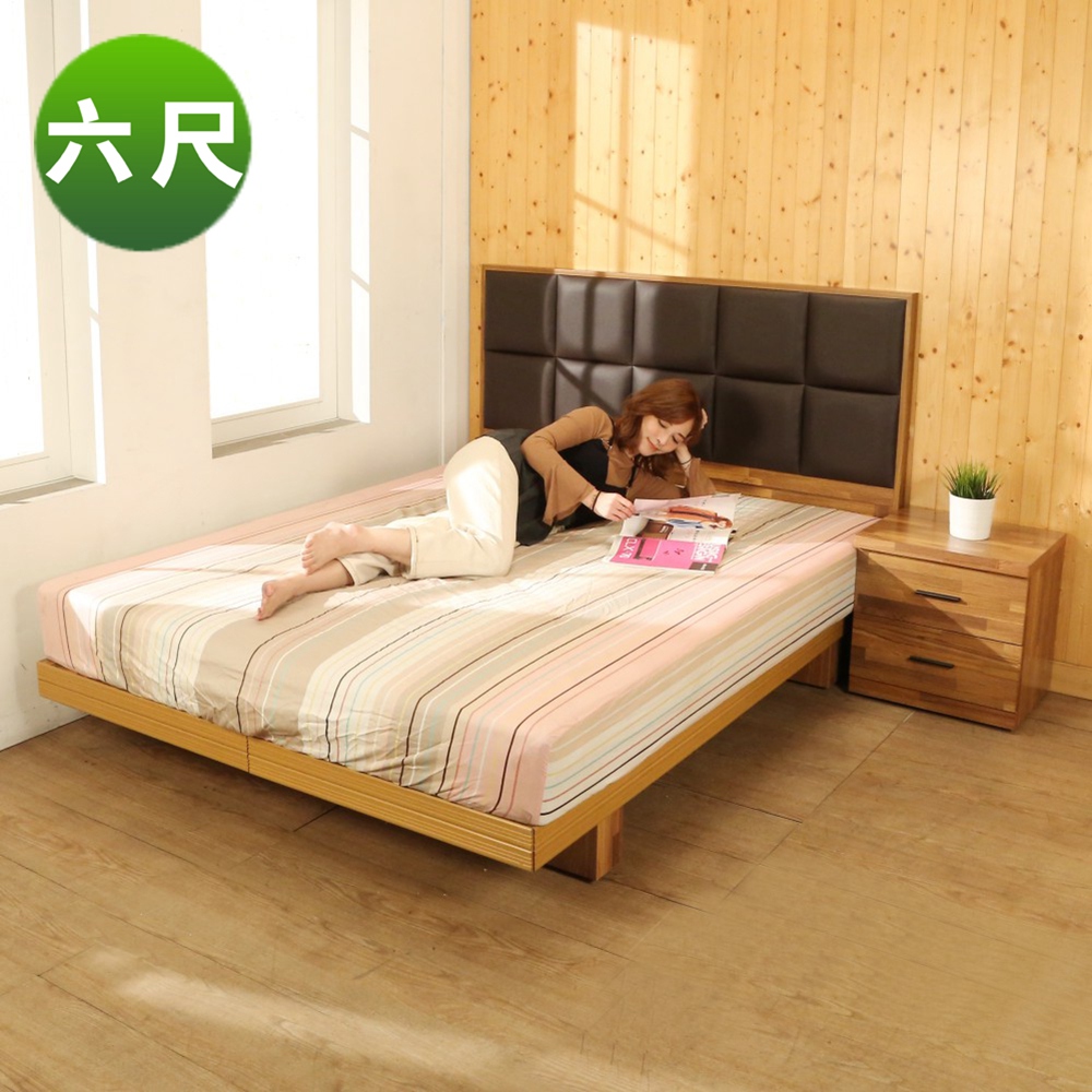 BuyJM拼接木系列雙人加大6尺2件式房間組(床頭片+日式床底)-免組