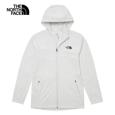 【The North Face 官方旗艦】北面男款灰色舒適保暖連帽外套｜8AUR9B8