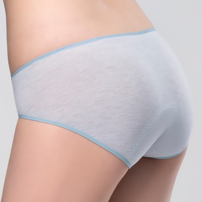 思薇爾 花紗物語樂活風系列M-XXL素面中低腰日用型生理褲(寶貝藍)
