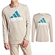 Adidas M BL SJ LS T 男 米色 訓練 運動 休閒 圓領 上衣 長袖 IJ8580 product thumbnail 1