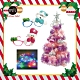 摩達客氣質耶誕組(銀紫色系2尺經典粉紅聖誕樹+LED50彩光電池燈+派對造型眼鏡粉紅帽雪人+藍色白熊一對入) product thumbnail 1