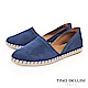Tino Bellini 西班牙進口側鏤空平底麻編休閒鞋 _ 藍 product thumbnail 1