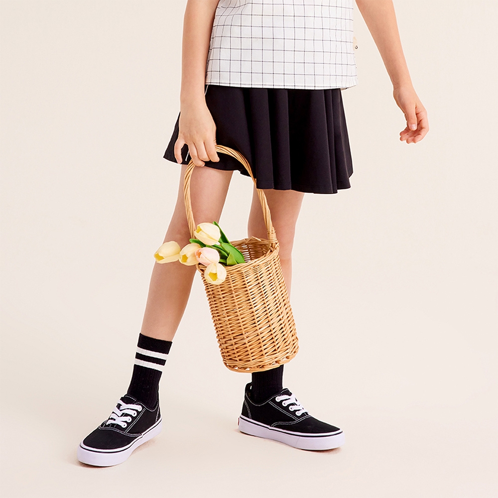 GIORDANO 童裝涼感口袋褲裙 BLACK&WHITE系列 - 09 標誌黑