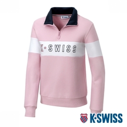 K-SWISS Mock Neck  Sweatshirt立領刷毛上衣-女-粉紅
