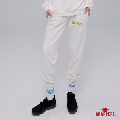 BRAPPERS 女款 Wellbe系列-弧形印花休閒束口褲-米白