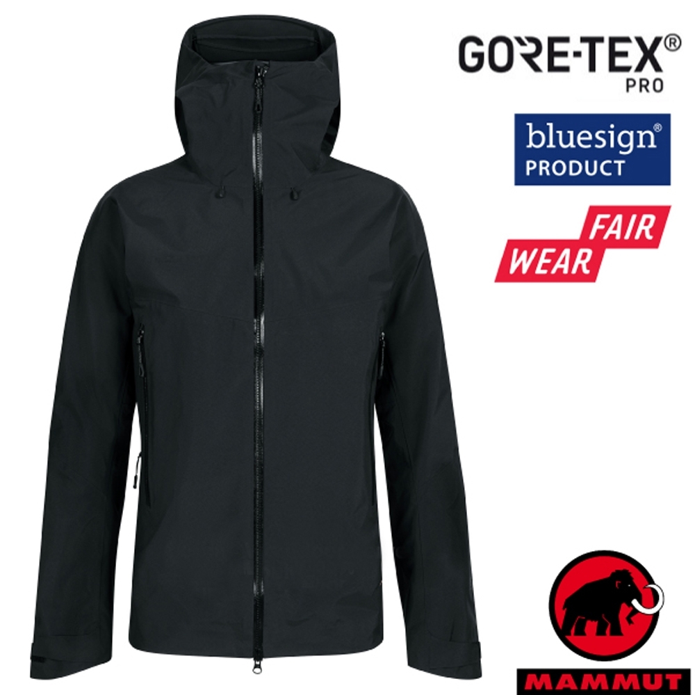 長毛象 男新款 Gore Tex Pro 頂級防水透氣耐磨風雨衣.夾克_黑