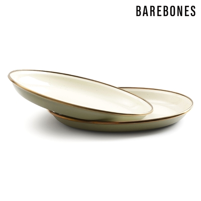 【Barebones】CKW-1028 雙色琺瑯沙拉盤組 Enamel Salad Plate / 黃褐綠 (兩入一組)