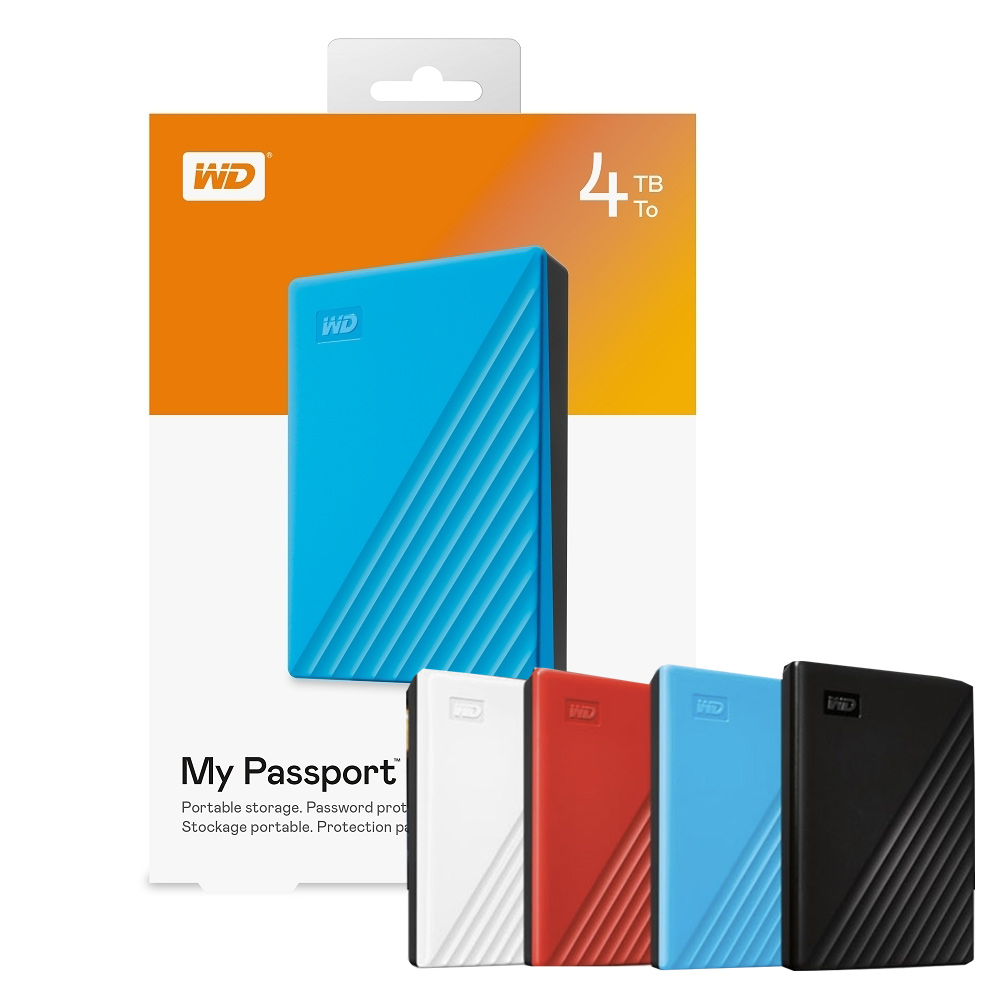 [限量搶購]WD My Passport 4TB 2.5吋行動硬碟 多色可選